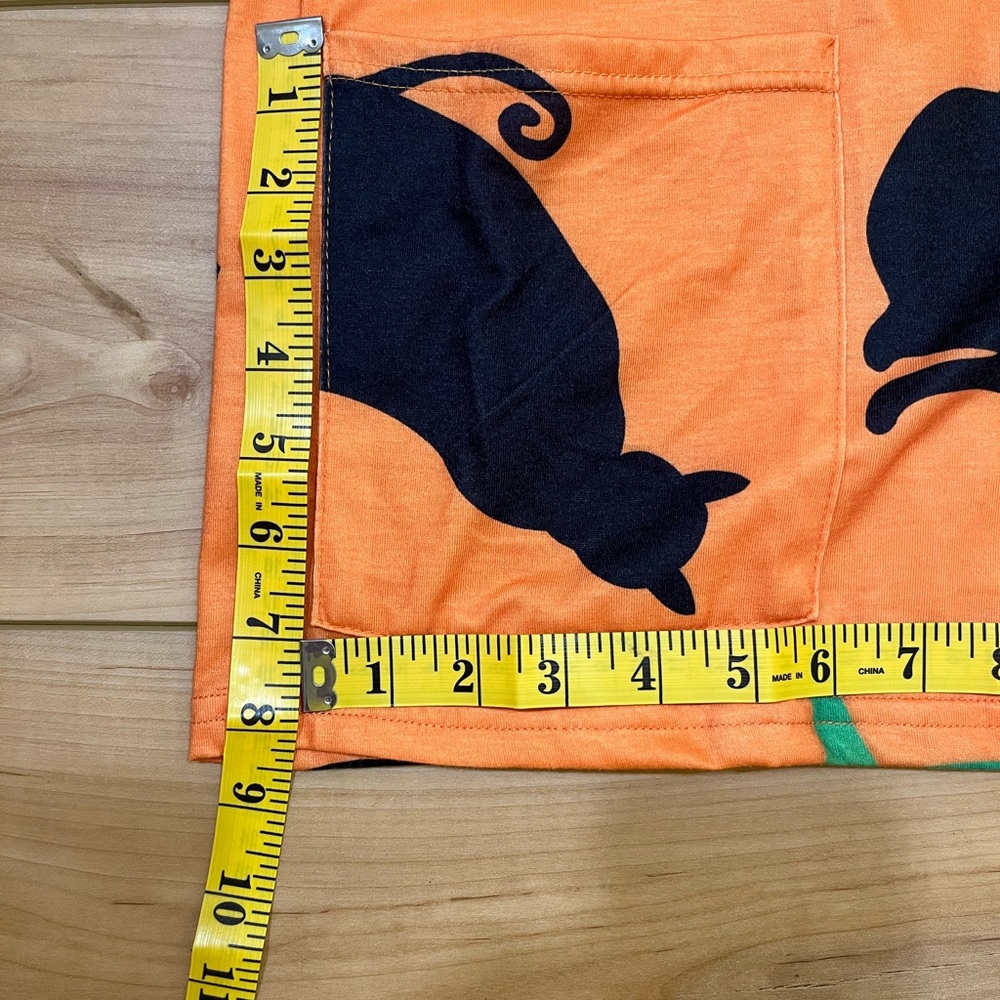 NWOT Leo Rosi Orange & Black Halloween Tunic Dress Size Small - Picture 7 of 11